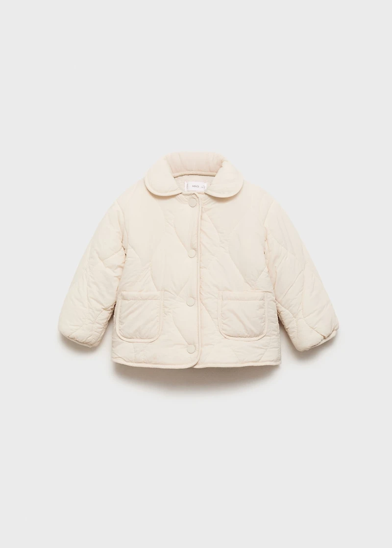 Padded anorak with shearling lining