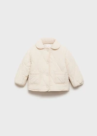 Padded anorak with shearling lining