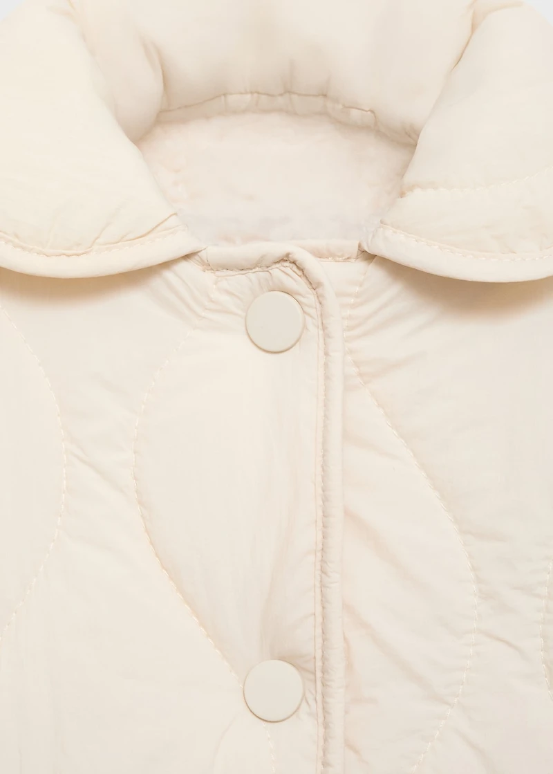 Padded anorak with shearling lining