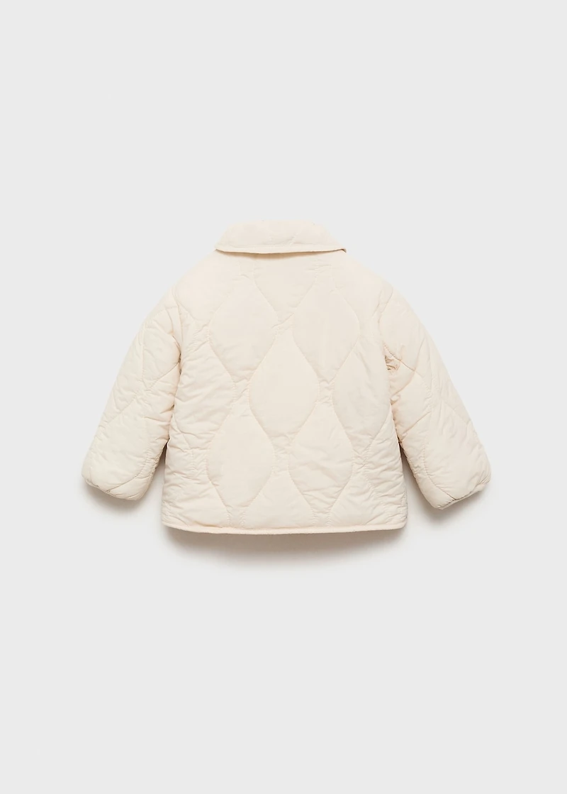 Padded anorak with shearling lining