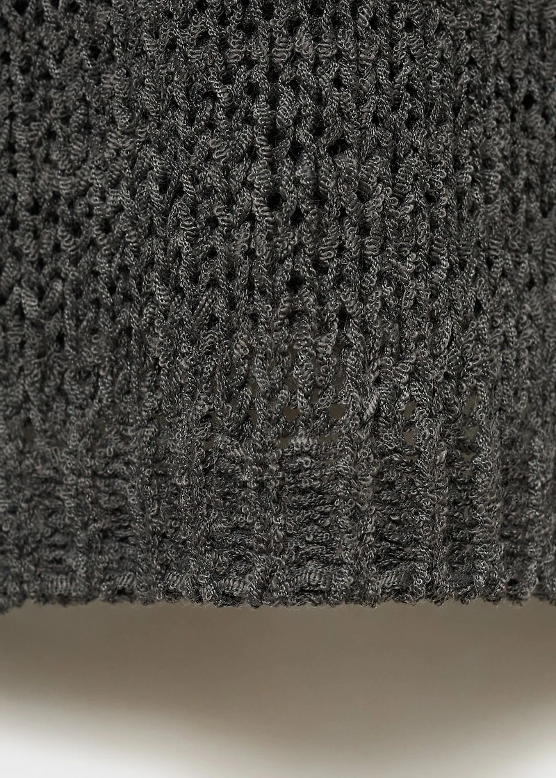 Knit sweater with lace pattern