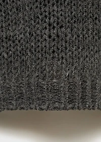 Knit sweater with lace pattern