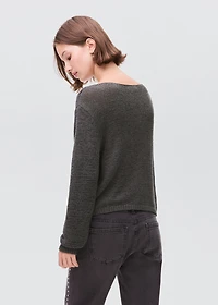 Knit sweater with lace pattern