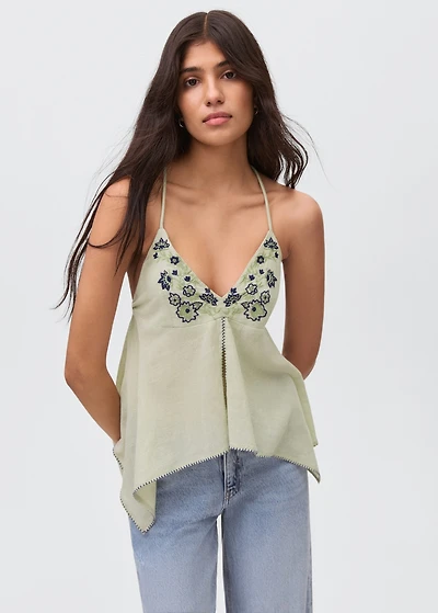 Bead embroidered top