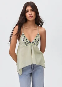 Bead embroidered top