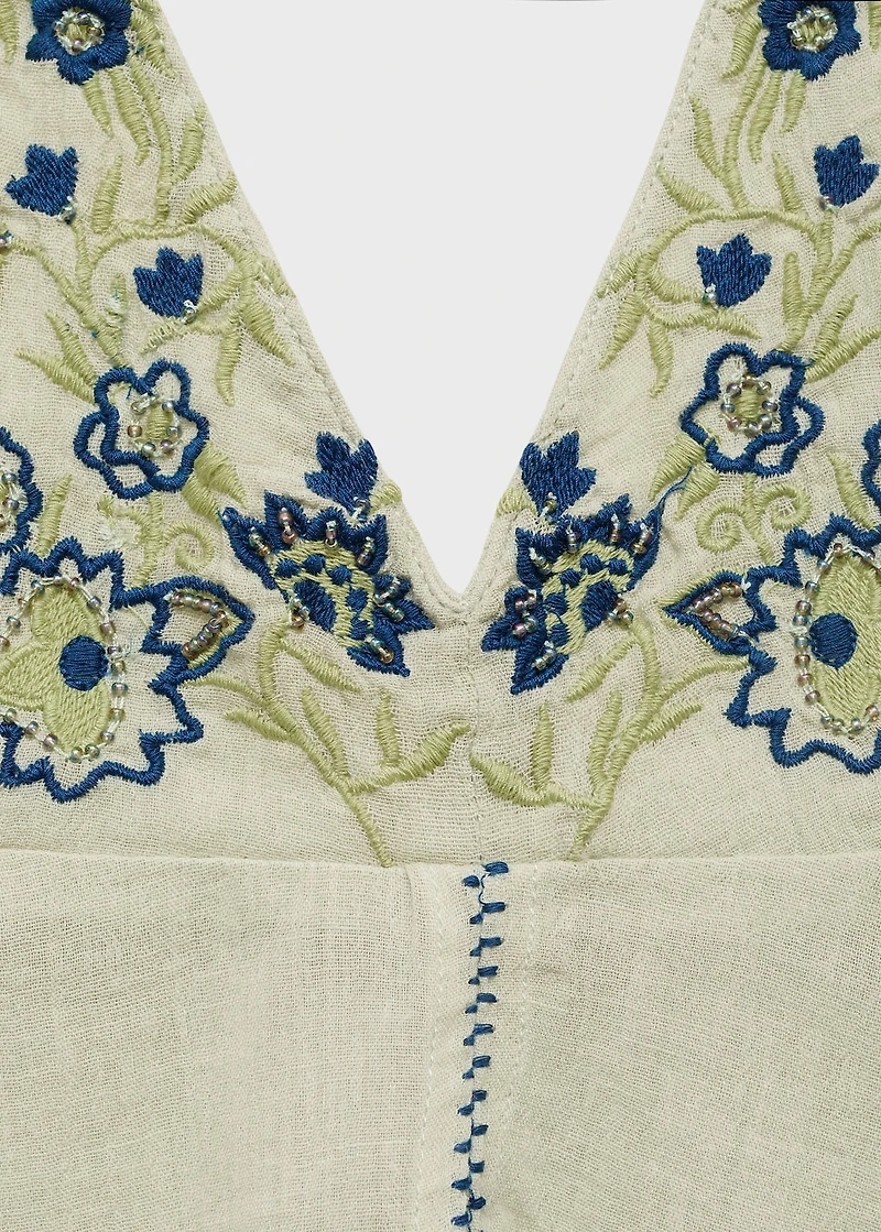 Bead embroidered top