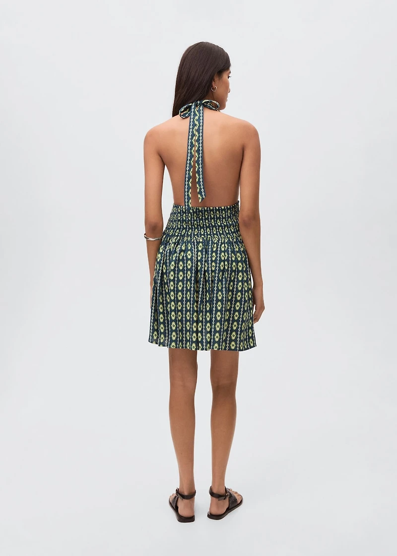 Printed halter-neck dress