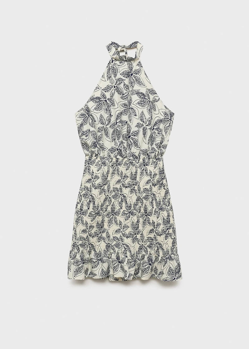 Floral-print halter dress