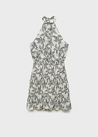 Floral-print halter dress