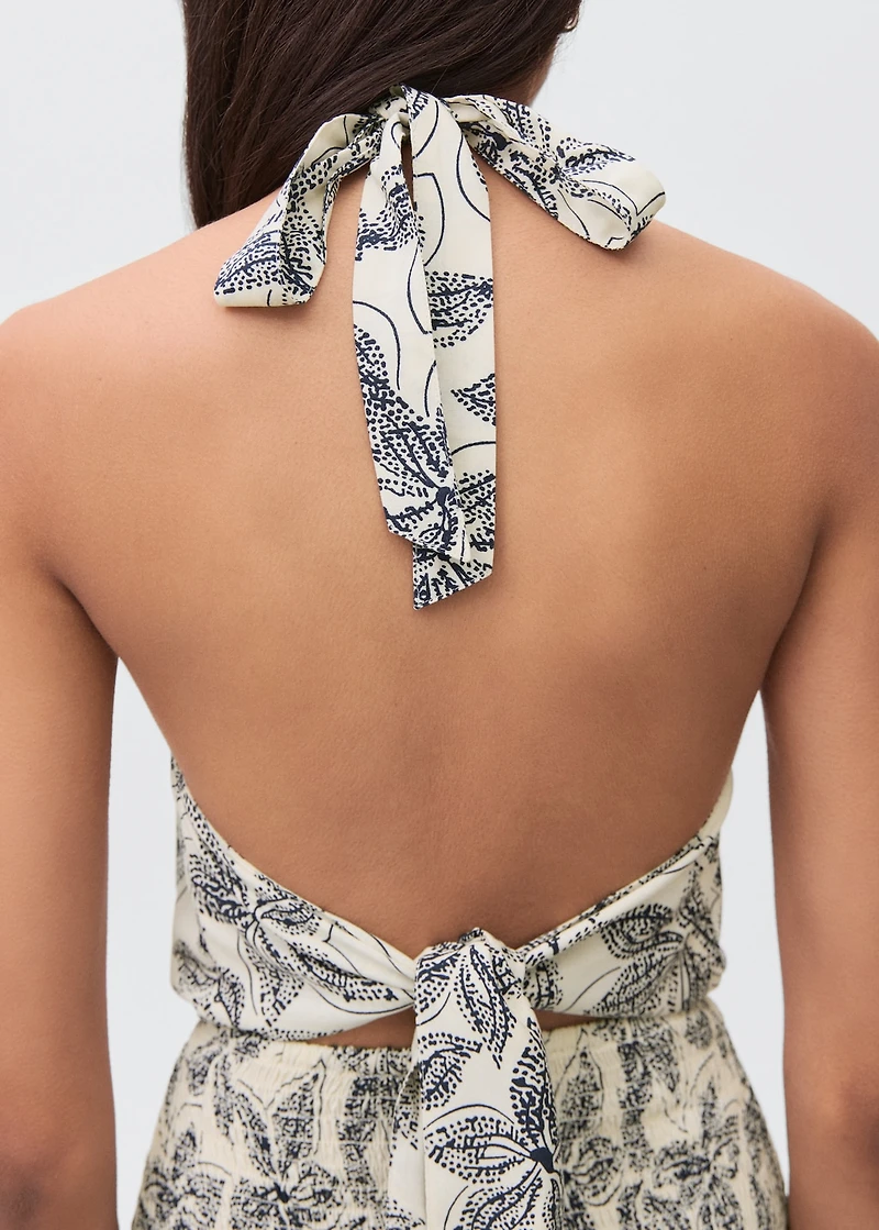 Floral-print halter dress