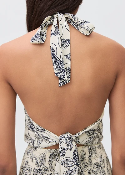 Floral-print halter dress