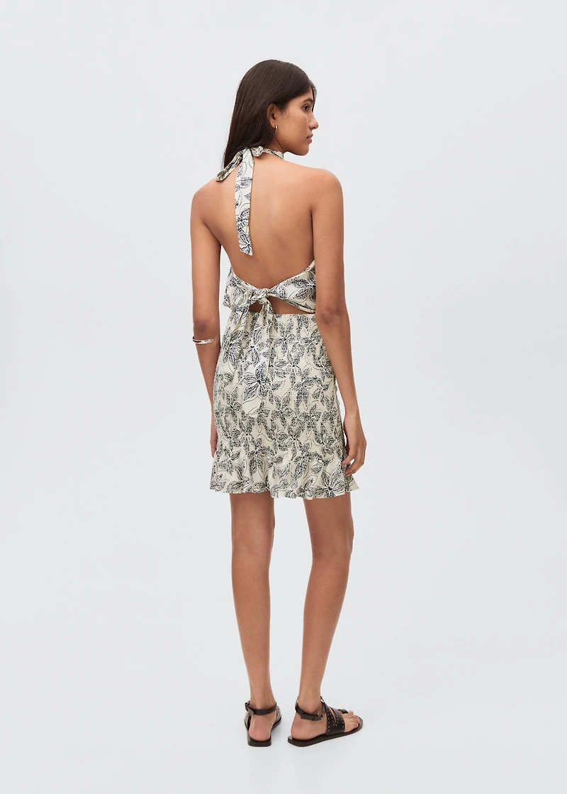 Floral-print halter dress