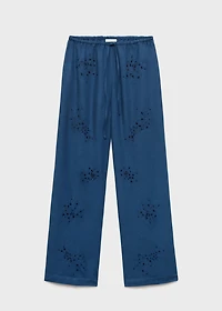 Beaded embroidered pants