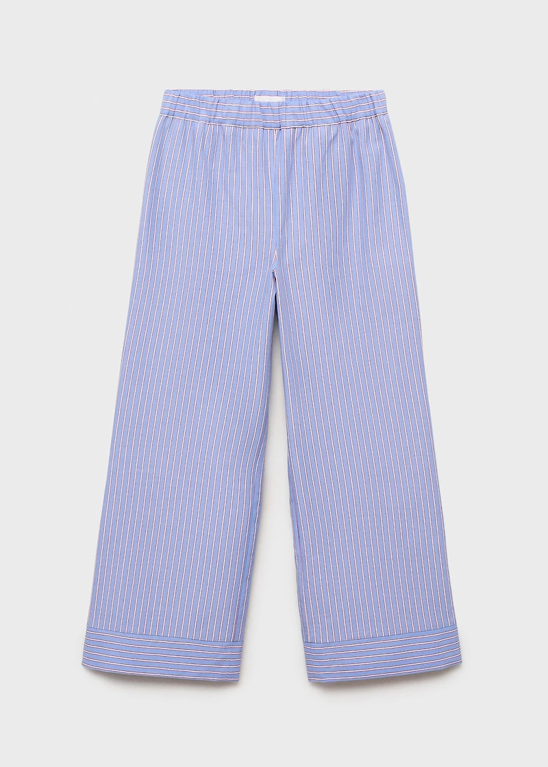 Striped cotton trousers