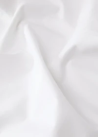 Cotton percale top sheet with linen trim for 150/160 cm bed