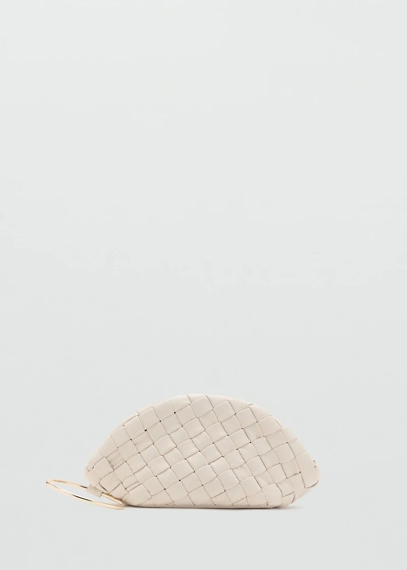 Braided leather clutch bag