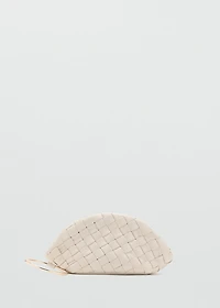 Braided leather clutch bag