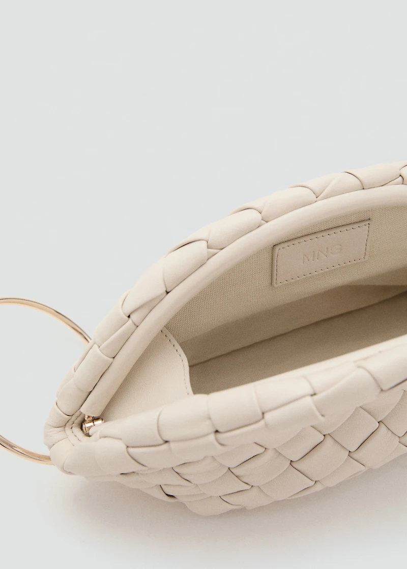 Braided leather clutch bag