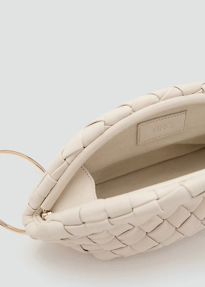 Braided leather clutch bag