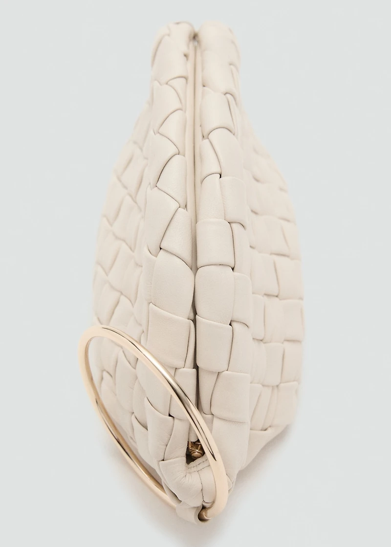 Braided leather clutch bag