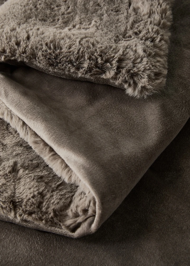 Large faux-fur textured blanket