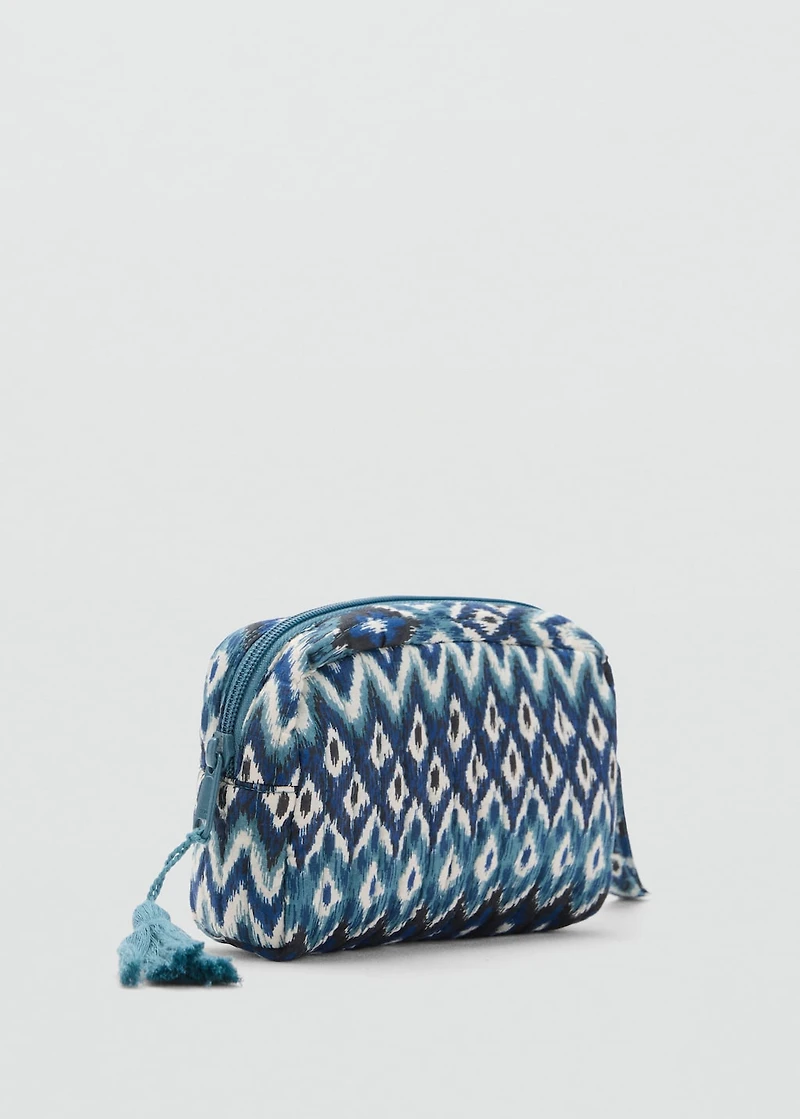 Toiletry bag with ethnic print