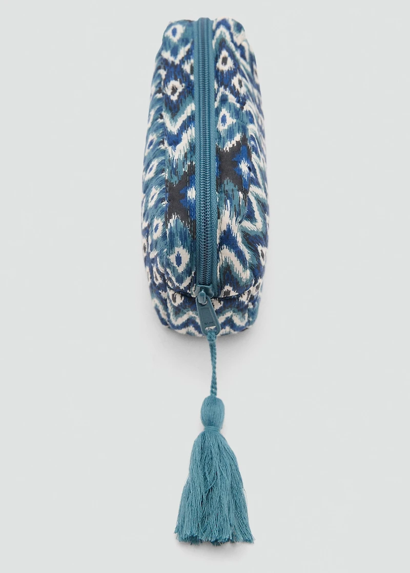 Toiletry bag with ethnic print