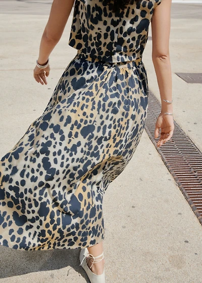 Leopard midi skirt