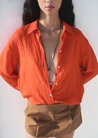 Oversized crinkled-effect shirt