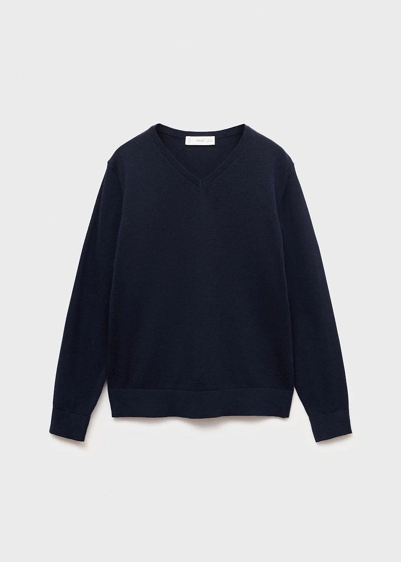 V-neck cotton sweater