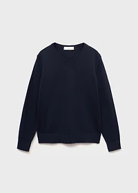 V-neck cotton sweater