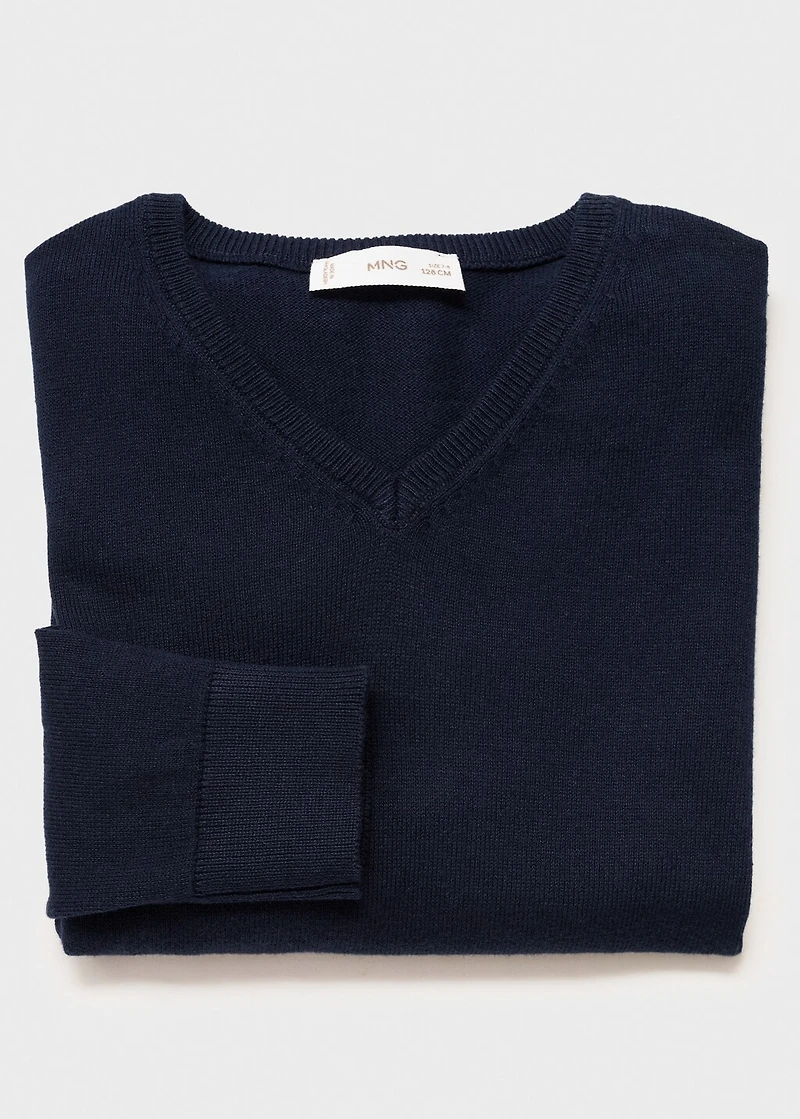 V-neck cotton sweater