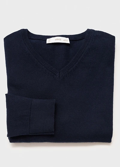 V-neck cotton sweater