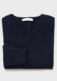 V-neck cotton sweater