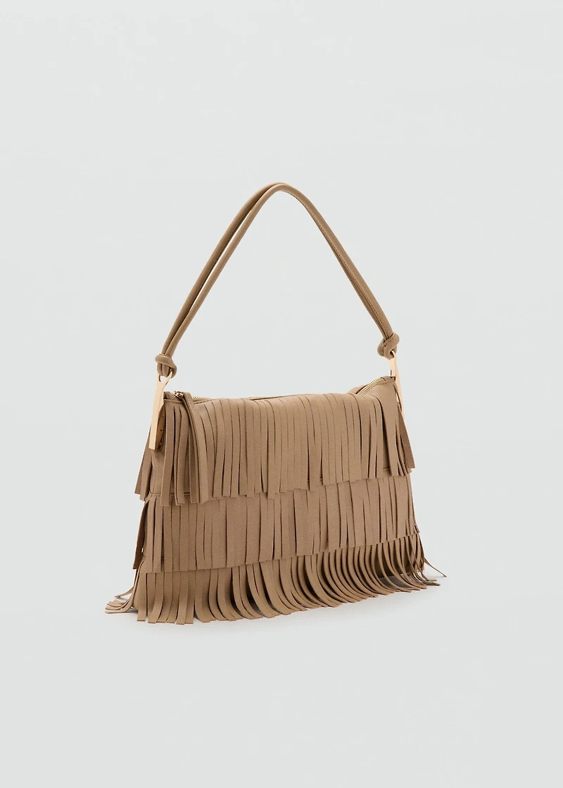 leather shoulder bag with fringes