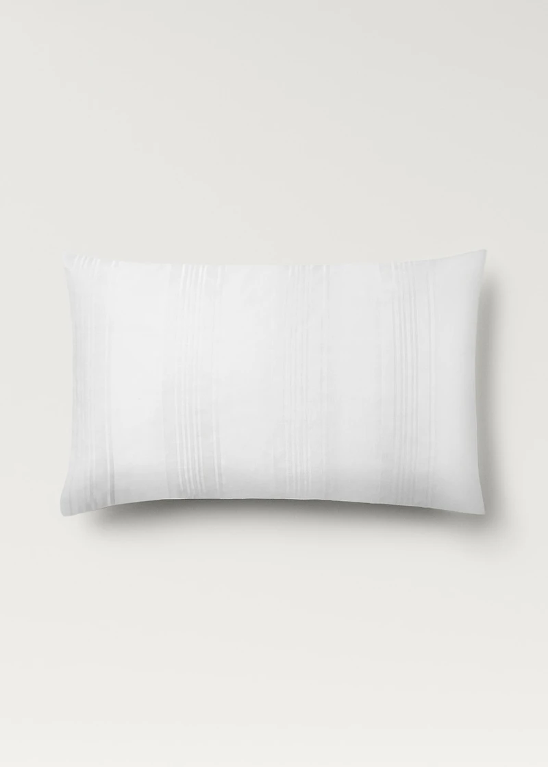 Two 300-thread count cotton satin striped pillowcases 50x75 cm