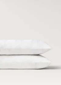 Two 300-thread count cotton satin striped pillowcases 50x75 cm