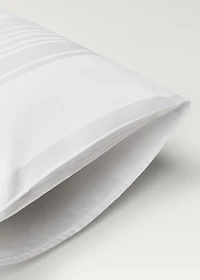 Two 300-thread count cotton satin striped pillowcases 50x75 cm