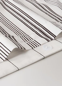 Reversible striped cotton duvet cover for 150/160 cm bed