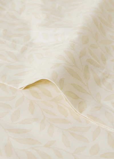 Percale cotton pillowcase with leaf pattern 45x110 cm