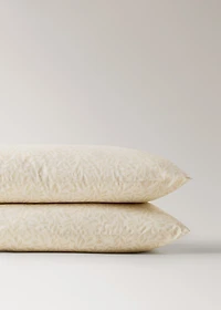 Two percale cotton pillowcases with leaf print 50x75 cm