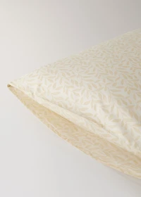 Two percale cotton pillowcases with leaf print 50x75 cm