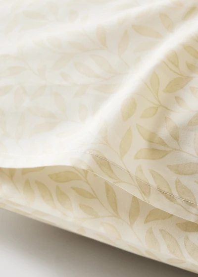 Two percale cotton pillowcases with leaf print 50x75 cm