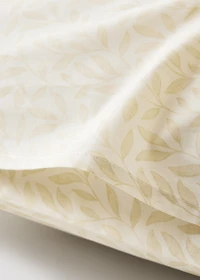 Two percale cotton pillowcases with leaf print 50x75 cm