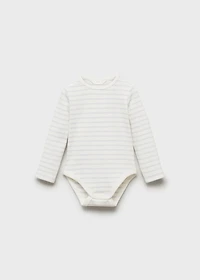 Cotton striped baby bodysuit