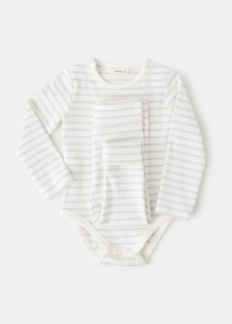 Cotton striped baby bodysuit