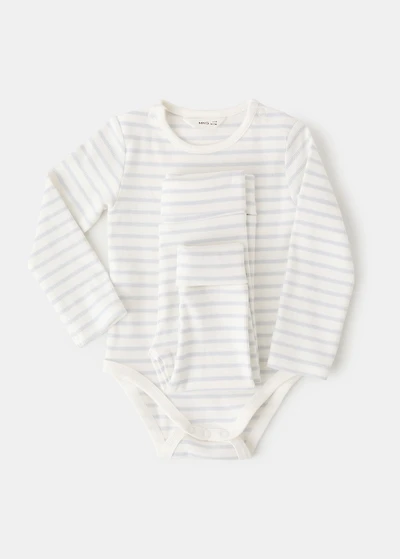 Cotton striped baby bodysuit