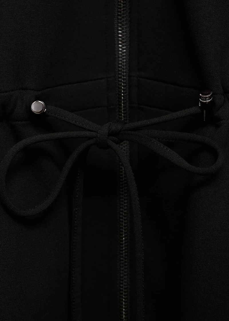 Short-sleeved jacket with adjustable waistband