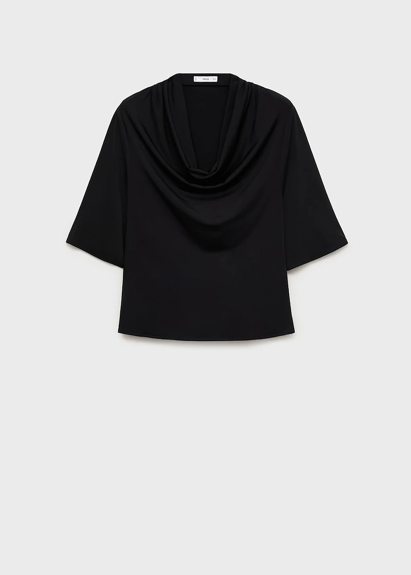 Draped neck top