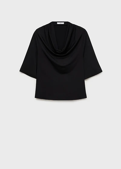 Draped neck top